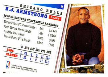 1994-95 Topps #9 B.J. Armstrong Back
