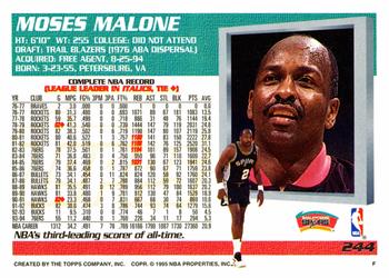 1994-95 Topps #244 Moses Malone Back
