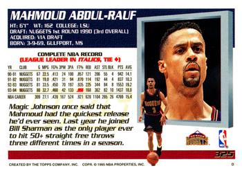 1994-95 Topps #325 Mahmoud Abdul-Rauf Back