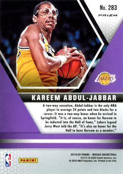 2019-20 Panini Mosaic - Genesis #283 Kareem Abdul-Jabbar Back