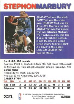 1996-97 Hoops #321 Stephon Marbury Back