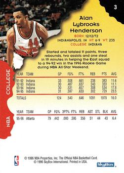 1996-97 Hoops #3 Alan Henderson Back