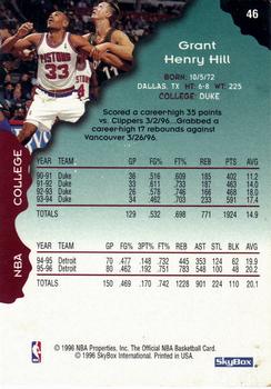 1996-97 Hoops #46 Grant Hill Back