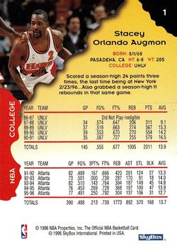 1996-97 Hoops #1 Stacey Augmon Back