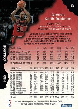1996-97 Hoops #25 Dennis Rodman Back