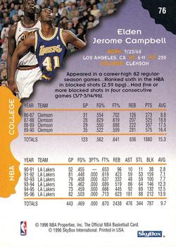 1996-97 Hoops #76 Elden Campbell Back