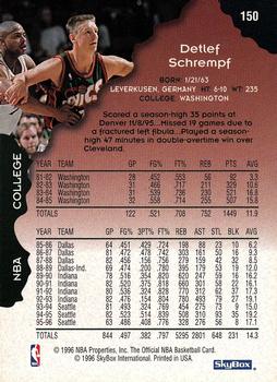 1996-97 Hoops #150 Detlef Schrempf Back