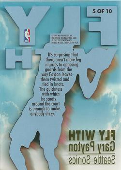 1996-97 Hoops - Fly With #5 Gary Payton Back