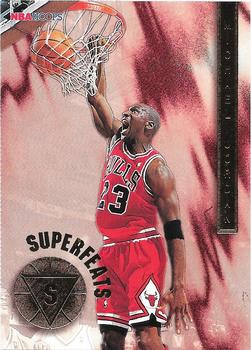 1996-97 Hoops - Superfeats #1 Michael Jordan Front