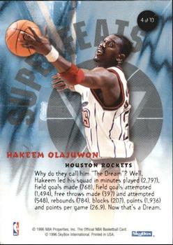 1996-97 Hoops - Superfeats #4 Hakeem Olajuwon Back