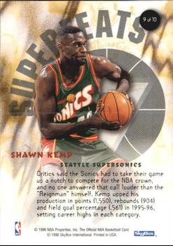 1996-97 Hoops - Superfeats #9 Shawn Kemp Back