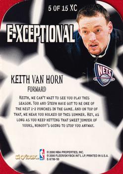 1999-00 E-X - E-Xceptional Red #5XC Keith Van Horn Back