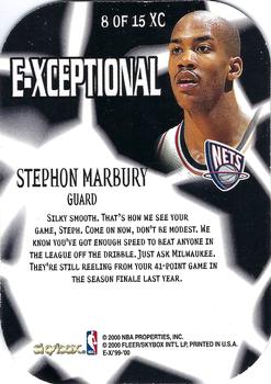 1999-00 E-X - E-Xceptional Red #8XC Stephon Marbury Back