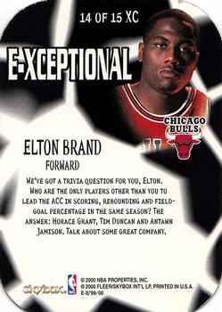 1999-00 E-X - E-Xceptional Red #14XC Elton Brand Back