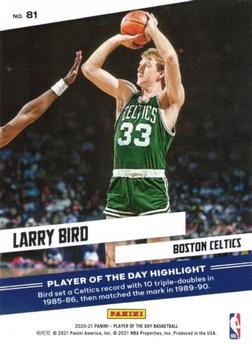 2020-21 Panini Player of the Day #81 Larry Bird Back