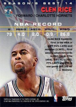 1997-98 Topps - Season's Best #14 Glen Rice Back