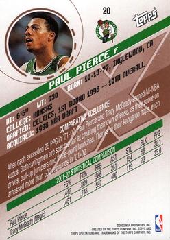 2002-03 Topps Xpectations - Xcitement #20 Paul Pierce Back