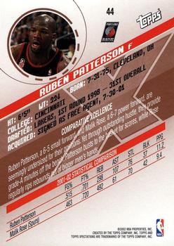 2002-03 Topps Xpectations - Xcitement #44 Ruben Patterson Back