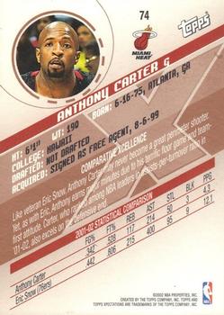 2002-03 Topps Xpectations - Xcitement #74 Anthony Carter Back