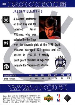 1998-99 Upper Deck #318 Jason Williams Back