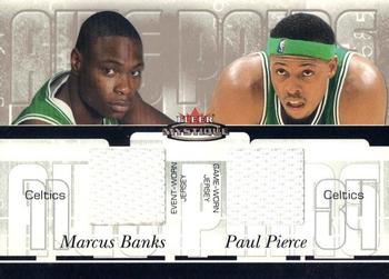 2003-04 Fleer Mystique - Awe Pairs Dual Jerseys (250) #AP-PP/MB Paul Pierce / Marcus Banks Front