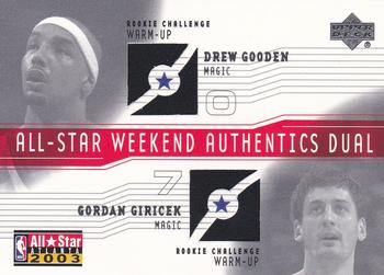 2003-04 Upper Deck - All-Star Weekend Authentics Dual #AS-DG/GG Drew Gooden / Gordan Giricek Front