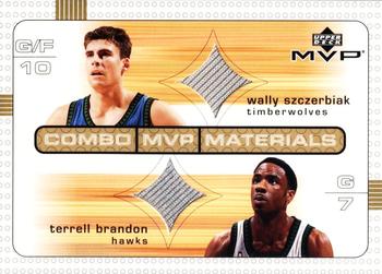 2003-04 Upper Deck MVP - Combo Materials #WS/TB Wally Szczerbiak / Terrell Brandon Front