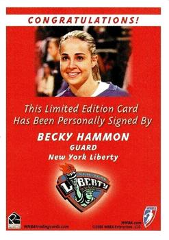 2006 Rittenhouse WNBA - Autographs #NNO Becky Hammon Back