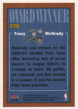 2003-04 Fleer Tradition #226 Tracy McGrady Back