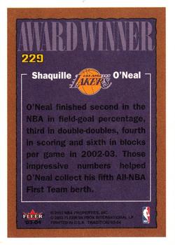 2003-04 Fleer Tradition #229 Shaquille O'Neal Back