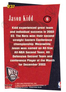 2003-04 Fleer Tradition #237 Jason Kidd Back