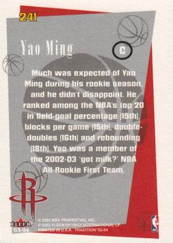 2003-04 Fleer Tradition #241 Yao Ming Back