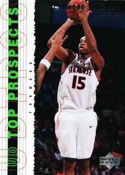 2003 UD Top Prospects #5 Carmelo Anthony Front