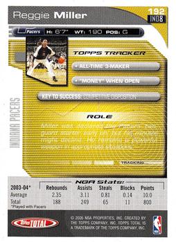 2004-05 Topps Total #192 Reggie Miller Back