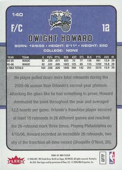 2006-07 Fleer #140 Dwight Howard Back