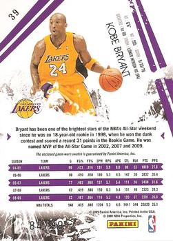 2009-10 Panini Rookies & Stars - Gold Materials #39 Kobe Bryant Back