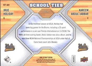 2009-10 Upper Deck Draft Edition - School Ties #ST-AH Jrue Holiday / Kareem Abdul-Jabbar Back