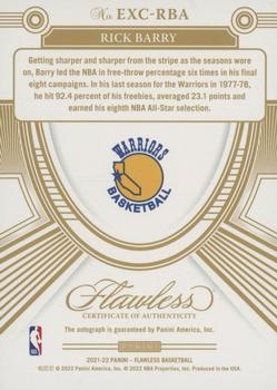 2021-22 Panini Flawless - Excellence Signatures #EXC-RBA Rick Barry Back