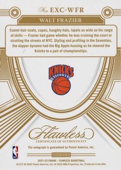 2021-22 Panini Flawless - Excellence Signatures Gold #EXC-WFR Walt Frazier Back