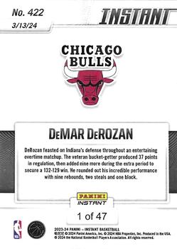 2023-24 Panini Instant NBA #422 DeMar DeRozan Back