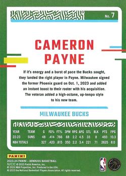 2023-24 Donruss - Green Laser Holo #7 Cameron Payne Back