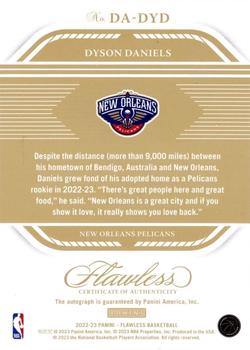 2022-23 Panini Flawless - Distinguished Autos Ruby #DA-DYD Dyson Daniels Back