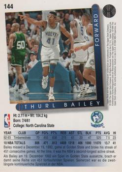 1993-94 Upper Deck German #144 Thurl Bailey Back