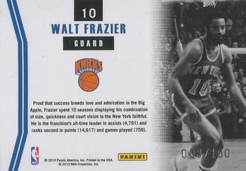 2010-11 Donruss - Masters Press Proofs #10 Walt Frazier Back