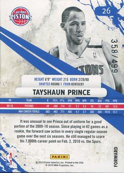 2010-11 Panini Rookies & Stars - Gold #26 Tayshaun Prince Back