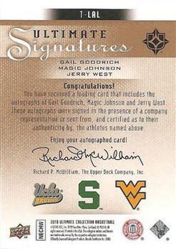 2010-11 Upper Deck Ultimate Collection - Ultimate Signatures Triple #T-LAL Gail Goodrich / Magic Johnson / Jerry West Back