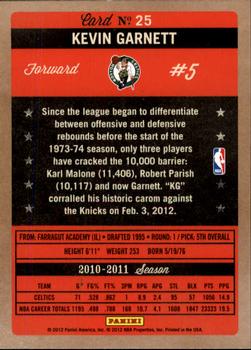 2011-12 Panini Past & Present #25 Kevin Garnett Back