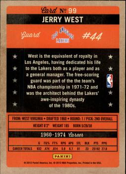 2011-12 Panini Past & Present #99 Jerry West Back