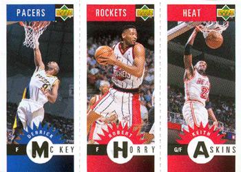 1996-97 Collector's Choice German - Mini-Cards Panels #M35 / M32 / M44 Derrick McKey / Robert Horry / Keith Askins Front