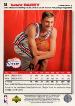 1995-96 Collector's Choice German II #48 Brent Barry Back